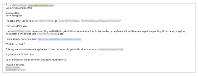 reciprocal linking email response